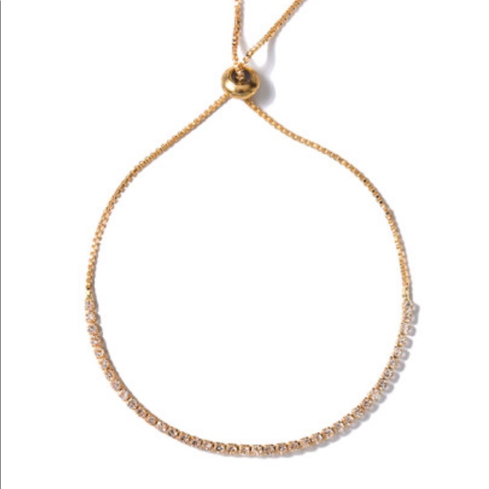 Dainty Rhinestone Adjustable Bracelet - Picture 4 of 4